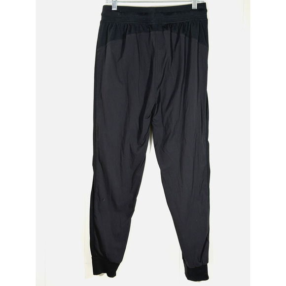 CRZ YOGA Striped Ruched Joggers Size Medium Pockets Black Athleisure Gorpcore - Picture 2 of 12